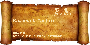 Rapaport Martin névjegykártya