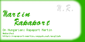 martin rapaport business card